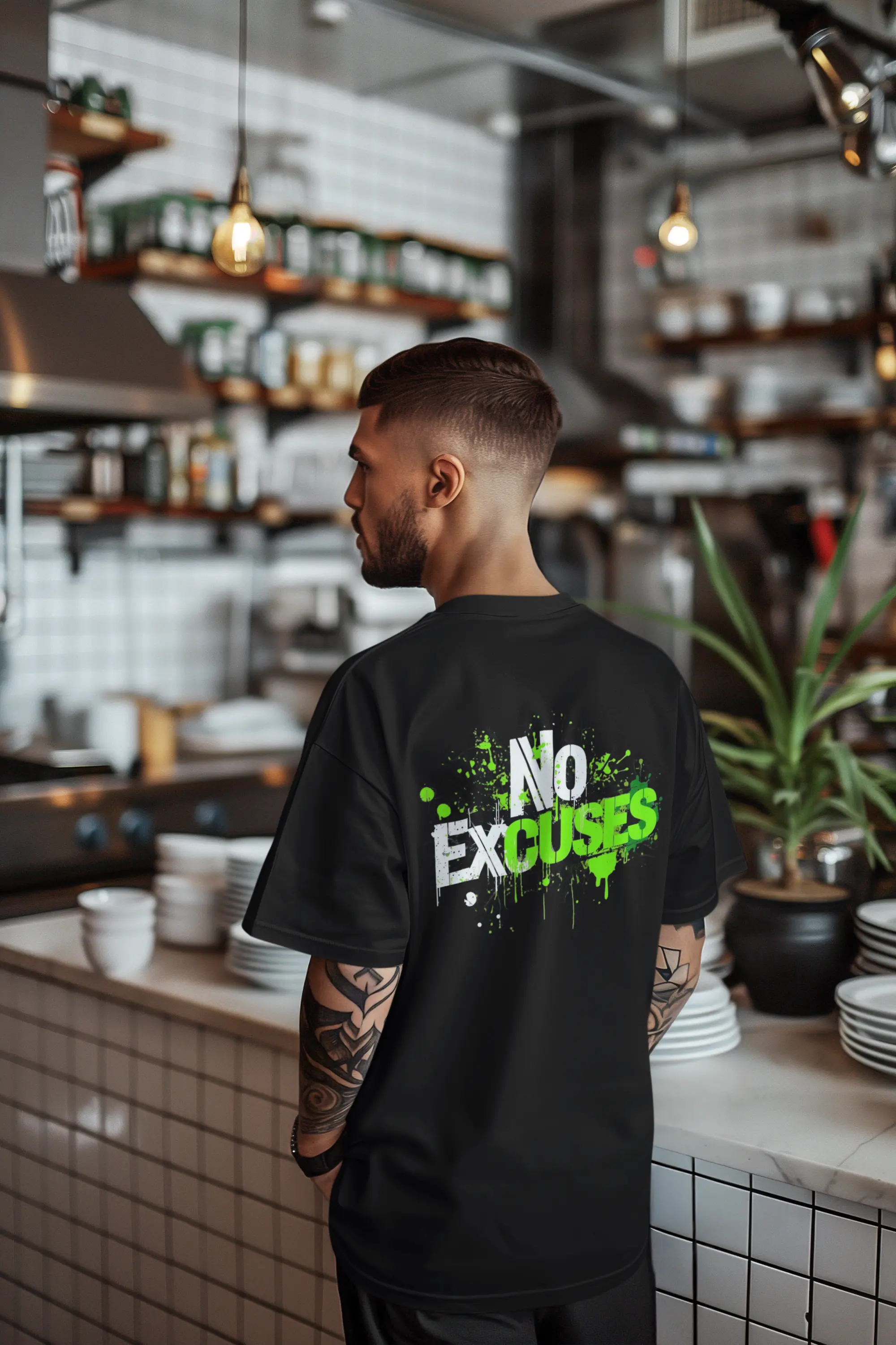 No Excuses Streetwear T-Shirt – Bold Motivational Graffiti Tee for Men & Women | WLDRA Urban Hustle Apparel WLDRA