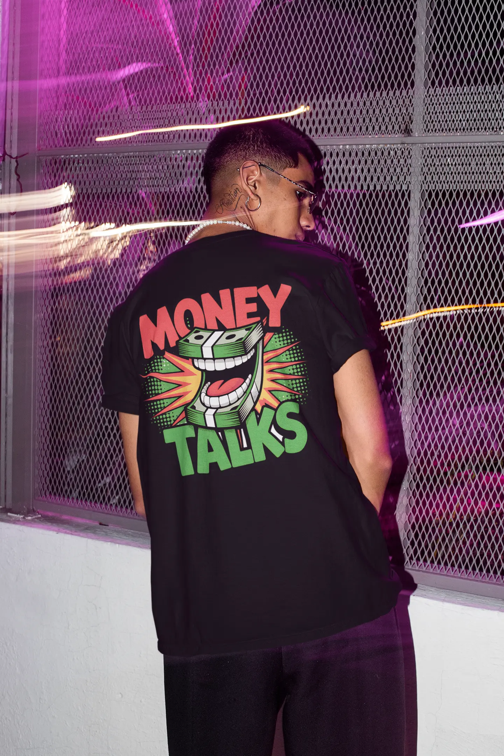 Money Talks Streetwear T-Shirt – Graffiti Cash Design Motivational Tee for Men & Women | WLDRA Urban Fashion WLDRA